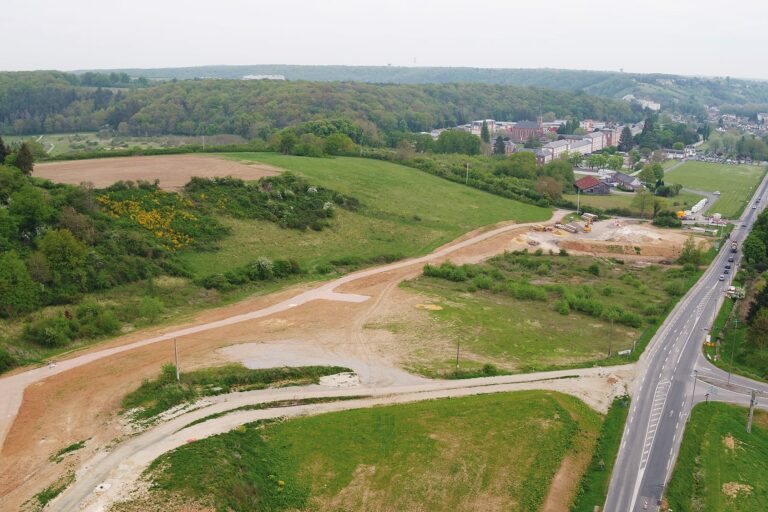 Zone de travaux du demi-échangeur de Saint-Sébastien-de-Morsent