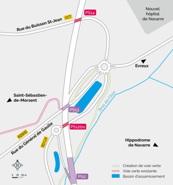 Plan du demi-échangeur de Saint-Sébastien-de-Morsent